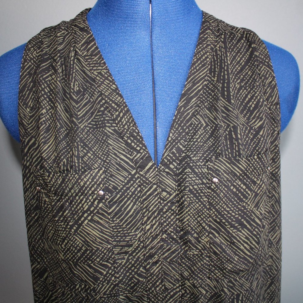 Converse One Star Women's Green/Black With Pockets Sleeveless Top ~S~ - Picture 2 of 8